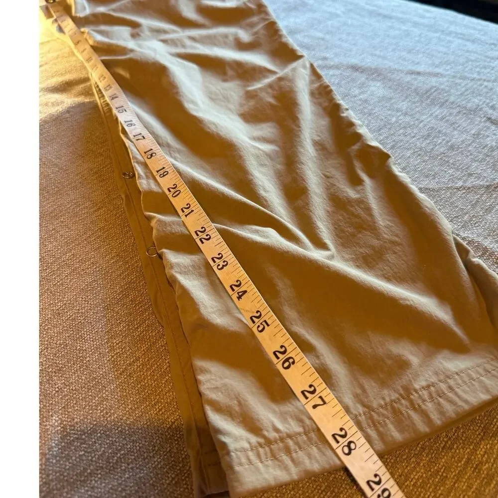 ExOfficio Insect Shield Women’s Khaki Travel Hiking Pants Size 10 Snap Hem